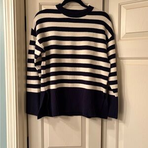 Black and White Striped Women's Sweater